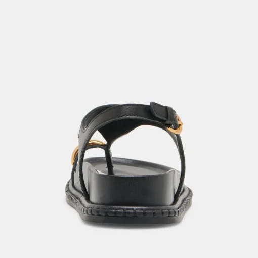 STEFAN SANDALS BLACK LEATHER