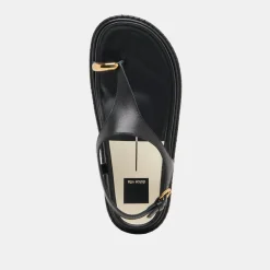 STEFAN SANDALS BLACK LEATHER