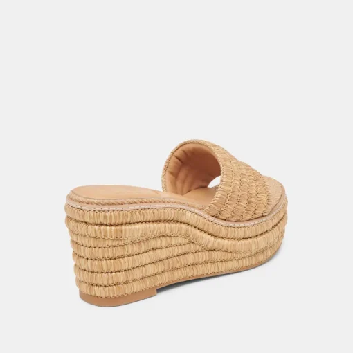 THRONE WEDGES LT NATURAL RAFFIA
