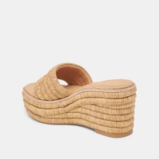 THRONE WEDGES LT NATURAL RAFFIA