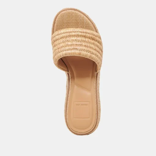 THRONE WEDGES LT NATURAL RAFFIA