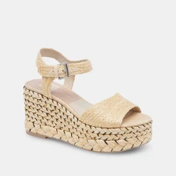 TIAGO WEDGES LT NATURAL RAFFIA