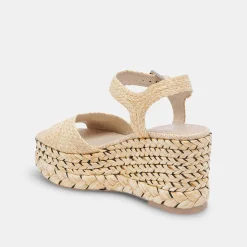 TIAGO WEDGES LT NATURAL RAFFIA