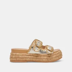 WANIKA SANDALS PLATINUM CRACKLED LEATHER