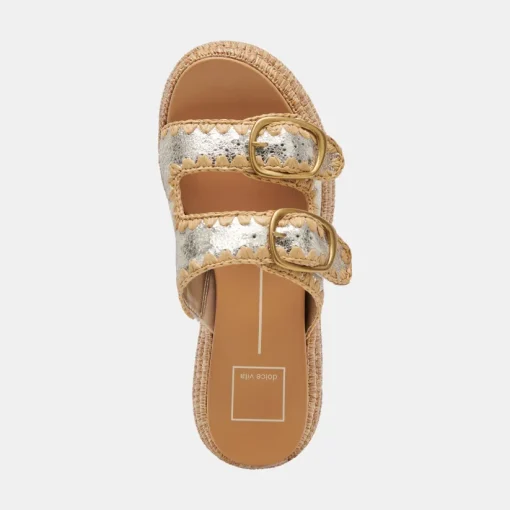WANIKA SANDALS PLATINUM CRACKLED LEATHER