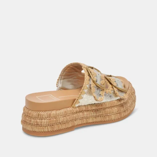 WANIKA SANDALS PLATINUM CRACKLED LEATHER