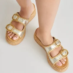 WANIKA SANDALS PLATINUM CRACKLED LEATHER