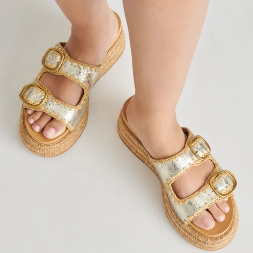 WANIKA SANDALS PLATINUM CRACKLED LEATHER