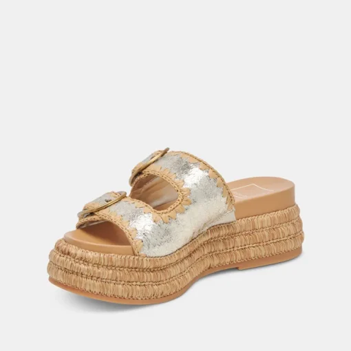WANIKA SANDALS PLATINUM CRACKLED LEATHER