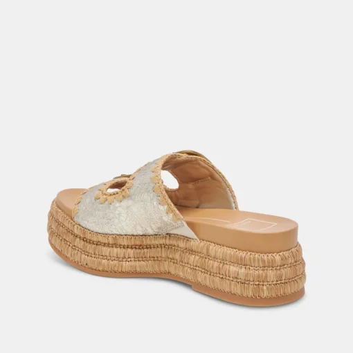 WANIKA SANDALS PLATINUM CRACKLED LEATHER