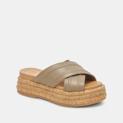 WESLEE SANDALS OLIVE LEATHER
