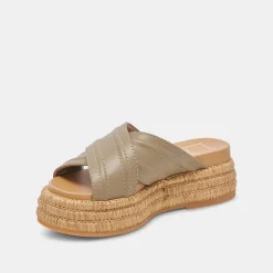 WESLEE SANDALS OLIVE LEATHER