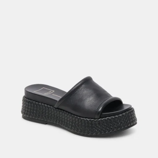 WIMSYN SANDALS BLACK LEATHER
