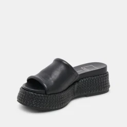 WIMSYN SANDALS BLACK LEATHER