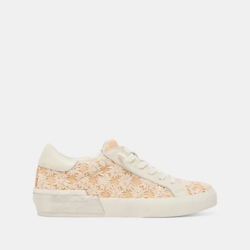 ZINA FLORAL SNEAKERS CREME FLORAL RAFFIA
