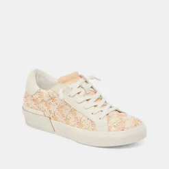 ZINA FLORAL SNEAKERS CREME FLORAL RAFFIA