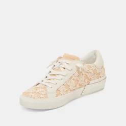 ZINA FLORAL SNEAKERS CREME FLORAL RAFFIA