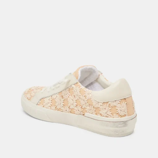 ZINA FLORAL SNEAKERS CREME FLORAL RAFFIA