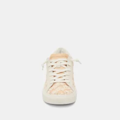 ZINA FLORAL SNEAKERS CREME FLORAL RAFFIA