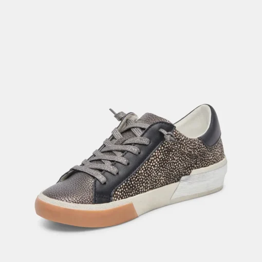 ZINA SNEAKERS BLACK SPOTTED CALF HAIR