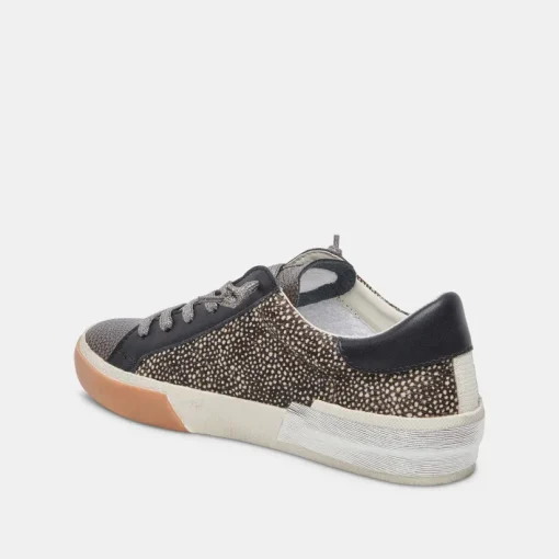 ZINA SNEAKERS BLACK SPOTTED CALF HAIR