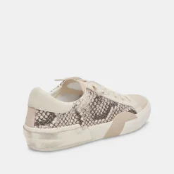 ZINA SNEAKERS BLACK WHITE EMBOSSED SNAKE